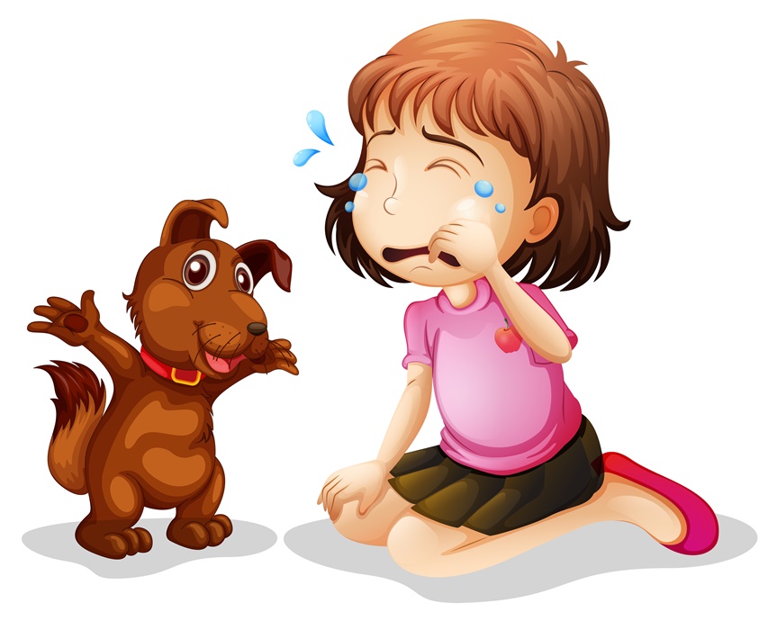 A little girl crying