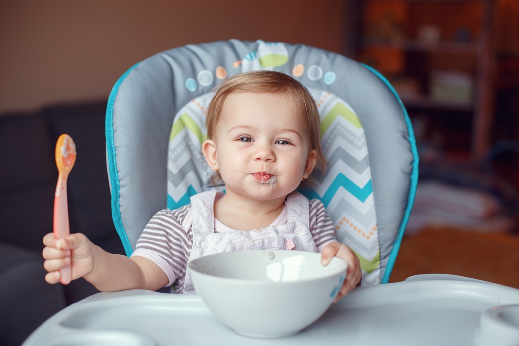 cute toddler eating