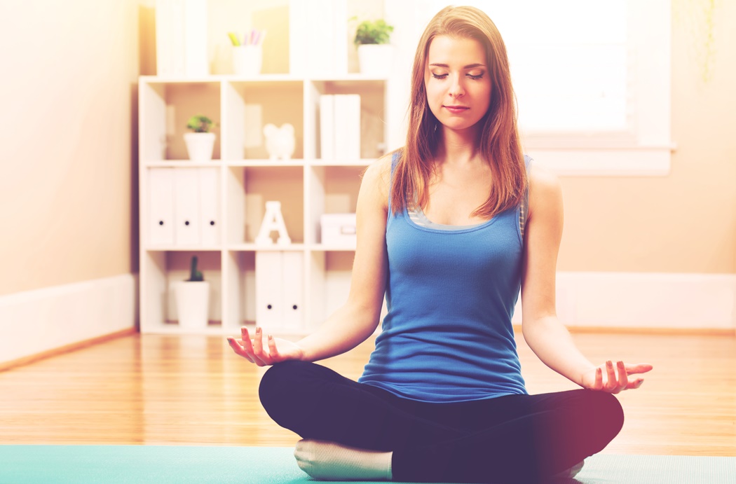 young woman meditating