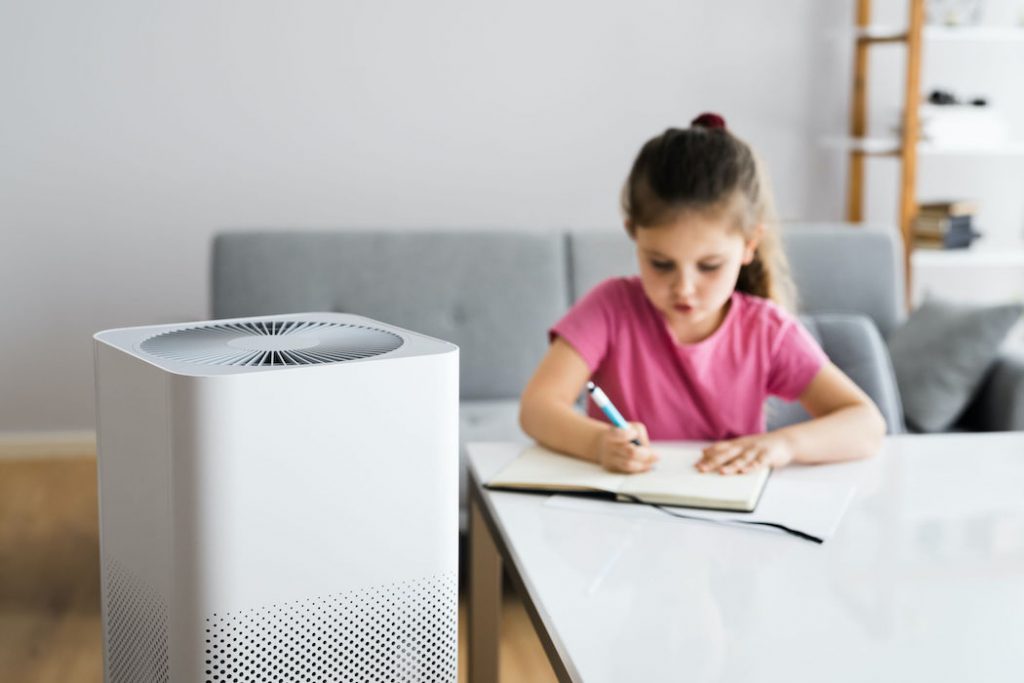 Air Purifier Modern Health Technology In Living Room