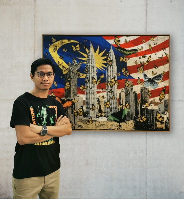 Najib Bamadhaj with his artwork (1)