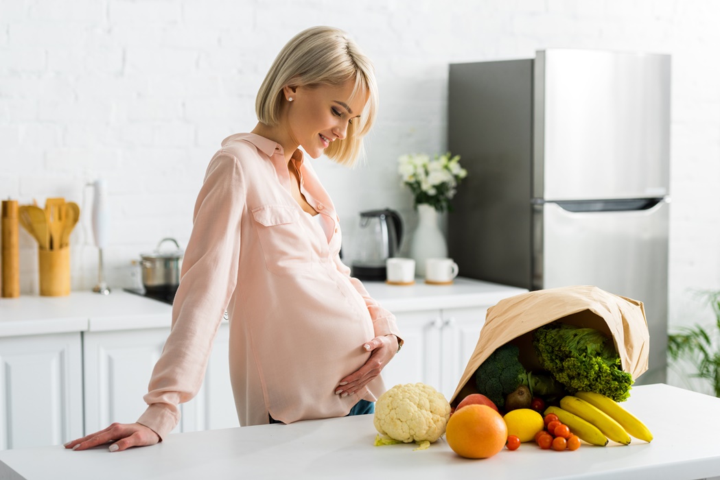 pregnant woman in the kitchen