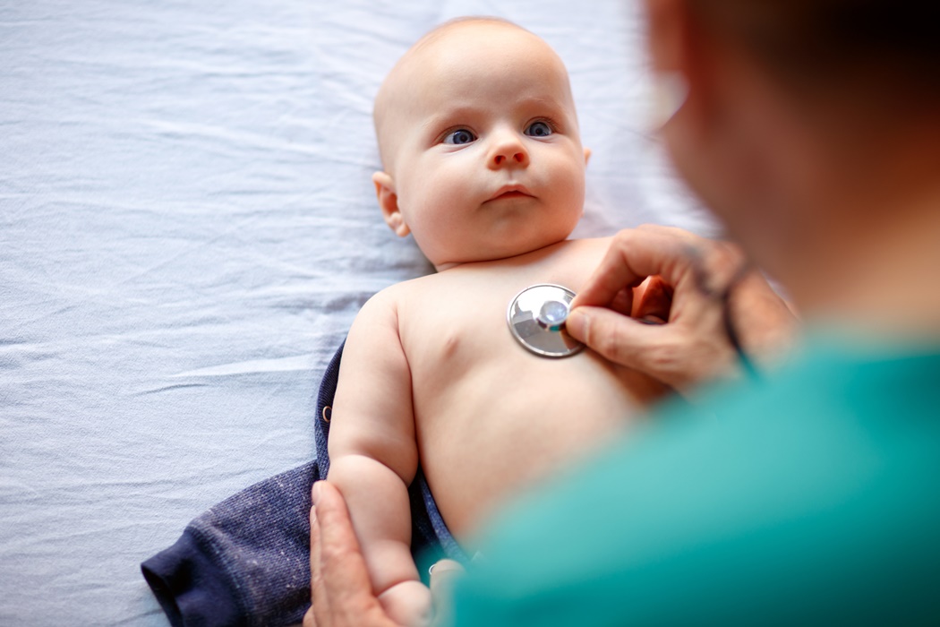 Baby on pediatric examining