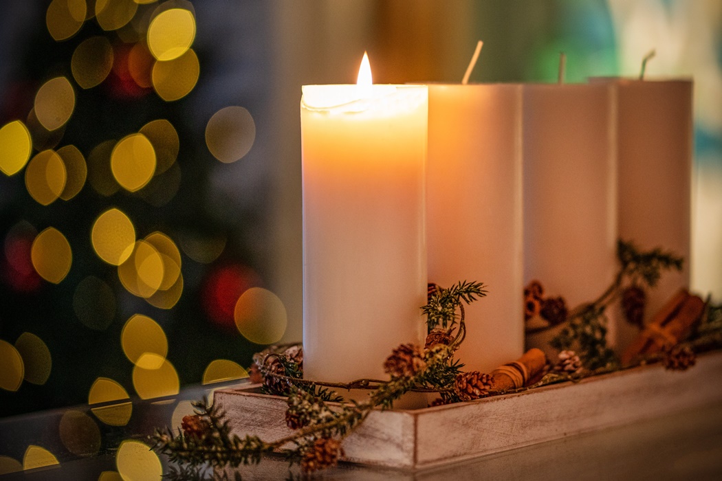 Christmas decoration candle for advent 
