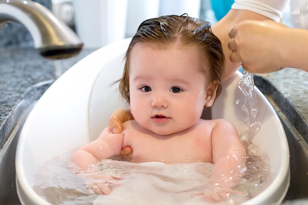 baby bath in a tub