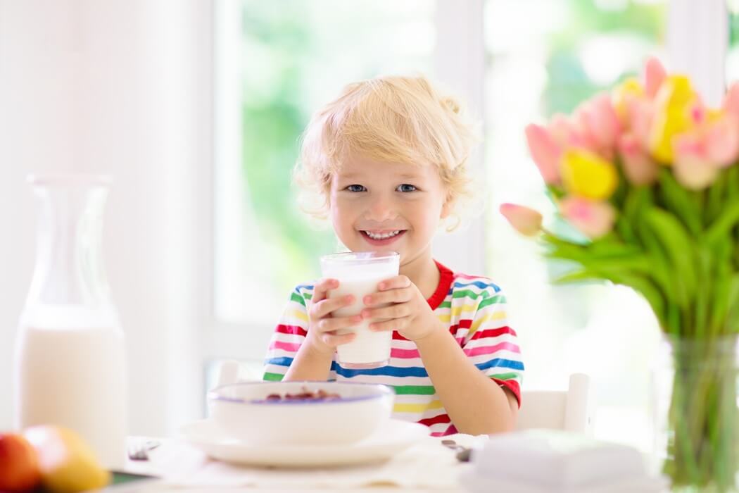 boy drinking milk