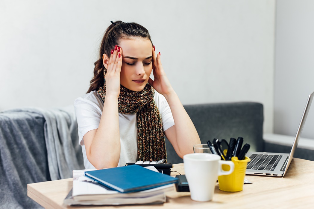 Women stressed and under pressure. The stress and tension are becoming too much to handle.