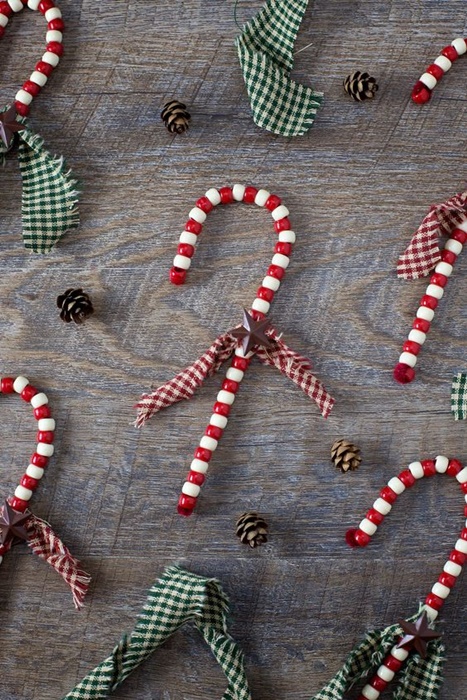 Beaded Candy Cane Ornaments