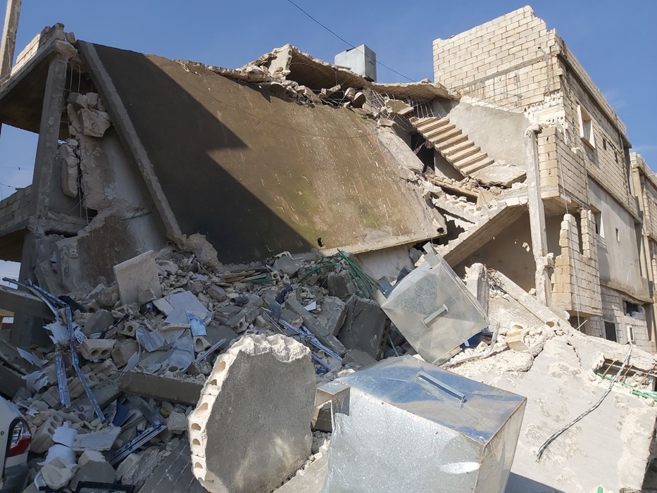 Many buildings are destroyed leaving hundreds of people without any shelter during the coldest month of the year.