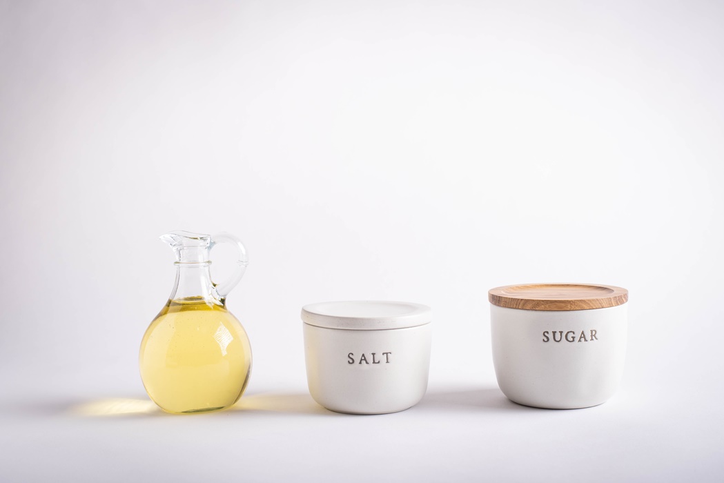 oil, salt, sugar, unhealthy nutrition image