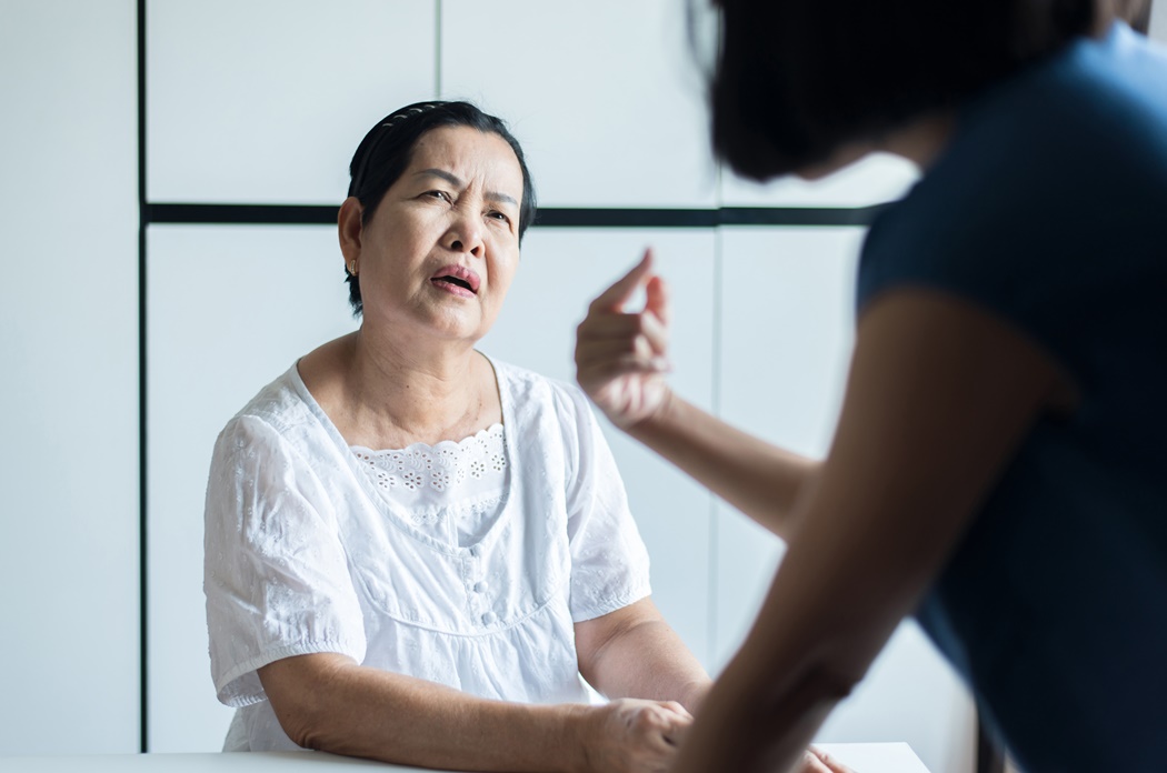 Mature asian woman with alzheimer disease